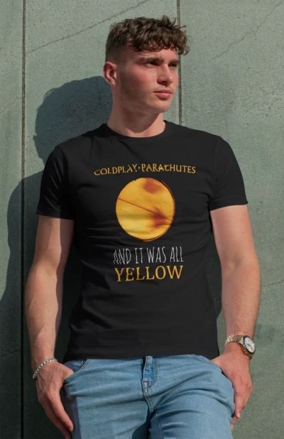 Yellow Coldplay Half Sleeve T-Shirt - Image 3
