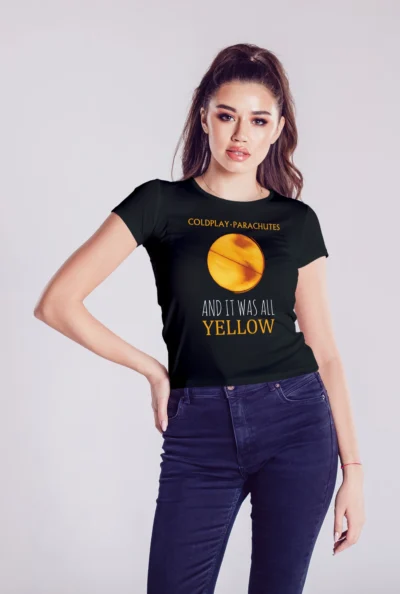 Yellow Coldplay Half Sleeve T-Shirt - Image 2