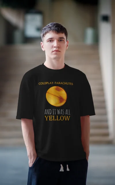 Yellow Coldplay Oversized T-shirt - Image 2