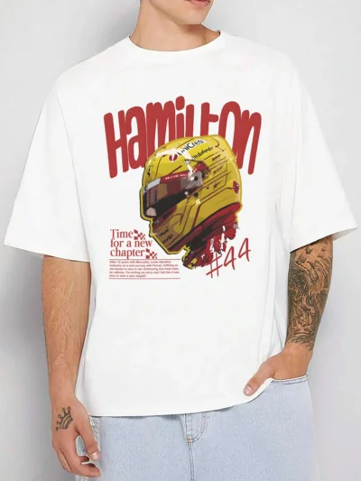 Lewis Hamilton Helmet Oversized T-Shirt - Image 3