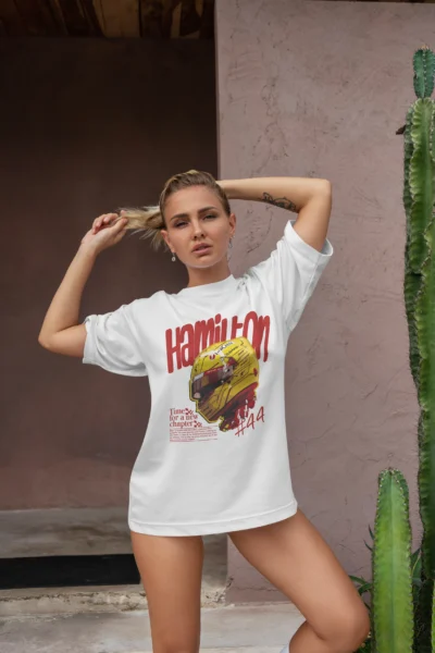 Lewis Hamilton Helmet Oversized T-Shirt - Image 4