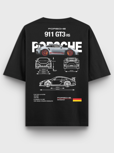 Porsche 911 Blueprint Oversized T-Shirt