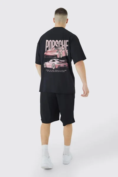 Pink Porsche 911 Oversized T-Shirt - Image 3
