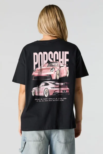 Pink Porsche 911 Oversized T-Shirt - Image 4