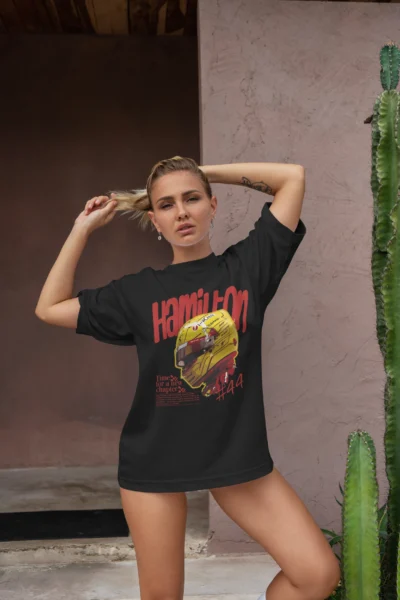 Lewis Hamilton Helmet Oversized T-Shirt - Image 5